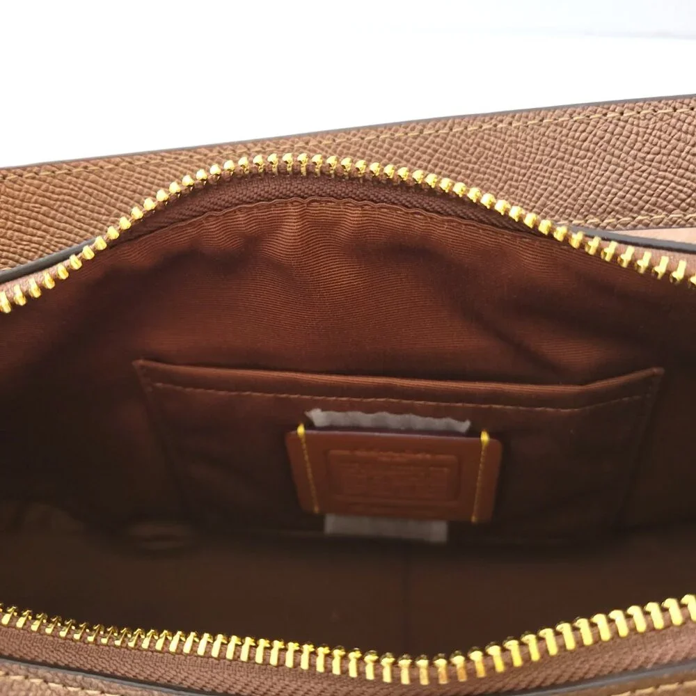 Coach CCL27 Metallic Signature Aria Shoulder Handbag Bag Brown Copper Crossbody - Picture 7 of 7